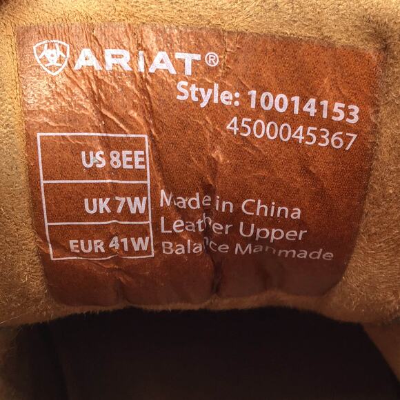 Ariat Lookout Men’s Moc Toe Boots Size 8EE Extra Wide Brown Leather 4LR Comfort - Picture 7 of 7